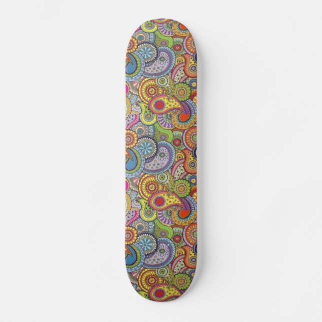 Farbenfrohe Musterskateboard Skateboard (Vorderseite)
