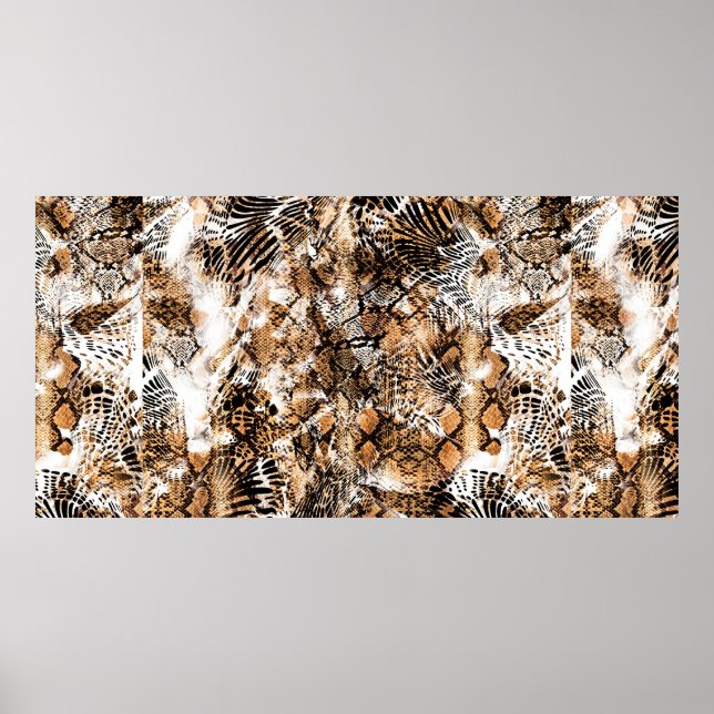 Farbenfrohe Musterstudie, Leopard, Zebra, Camoufla Poster (Vorne)