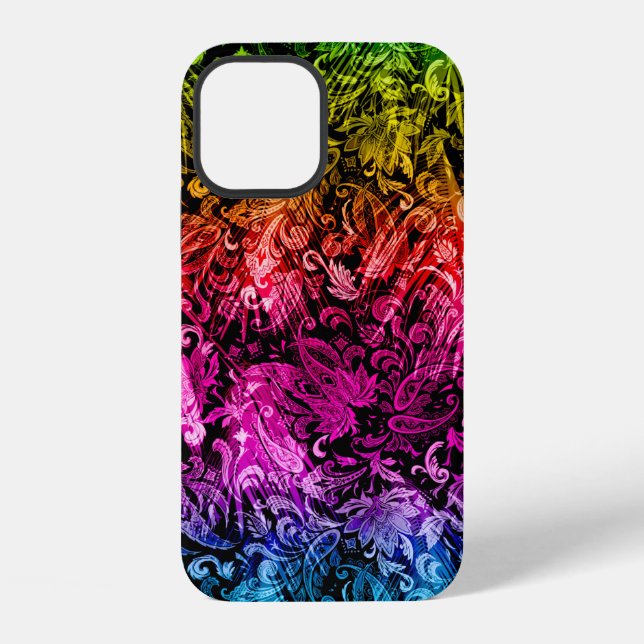Farbenfrohe Musterstudie, Leopard, Zebra, Tarnung iPhone Hülle (Rückseite)