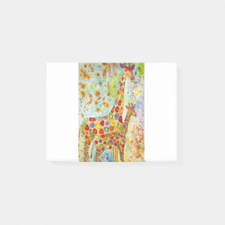 Farbenfrohe Mutter- und Baby-Giraffen Post-it Klebezettel