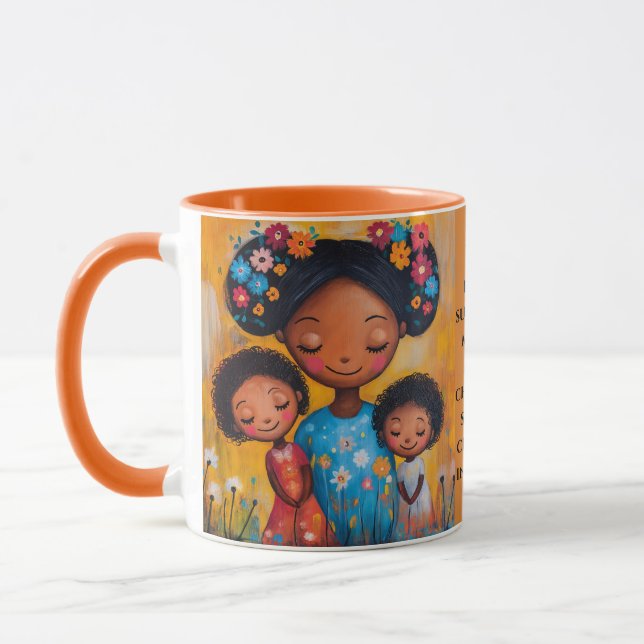 Farbenfrohe Mutter und Kind Night Garden Tasse (Links)