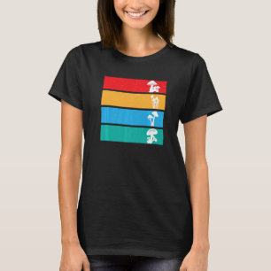 Farbenfrohe Mykologie Pilze Vintager Cottage-Kern T-Shirt