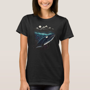 Farbenfrohe mystische Orca-Wal-Beobachtung Delfin- T-Shirt