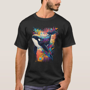 Farbenfrohe mystische Orkanwale, die Delphin-Topf  T-Shirt