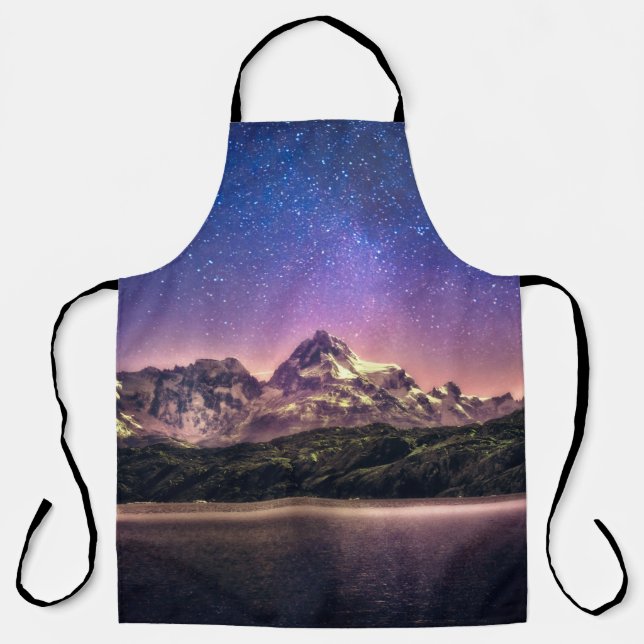 Farbenfrohe nächtliche Himmelslandschaft mit Stern Schürze (Vorderseite)