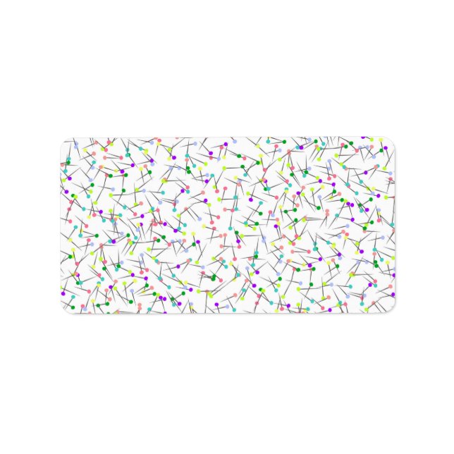 Farbenfrohe Näh-Buttone Weißer Dressmacher Seamstr Adressaufkleber (Vorne)