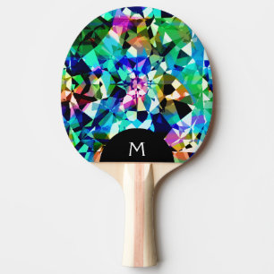 Farbenfrohe Nah-Up-Diamanten-Schnittmuster Tischtennis Schläger