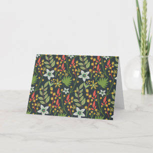 Farbenfrohe, nahtlose Blume mit Blumenmuster und v Karte