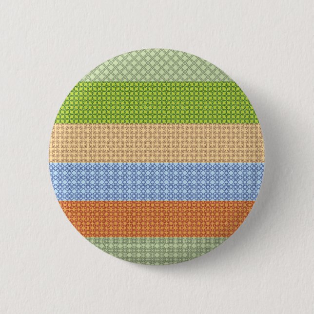 farbenfrohe, nahtlose Muster Mosaik, gelb, grün... Button (Vorderseite)