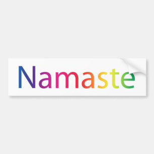 Farbenfrohe Namaste Rainbow Yoga Autoaufkleber