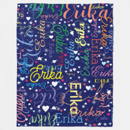 Farbenfrohe Namen Niedliche Herzen und Sterne Fleecedecke