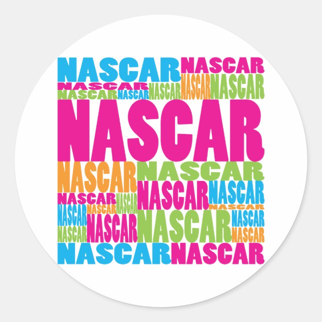 Farbenfrohe NASCAR Runder Aufkleber (Vorderseite)