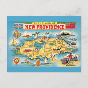 Farbenfrohe Nassau Bahamas Postkarte