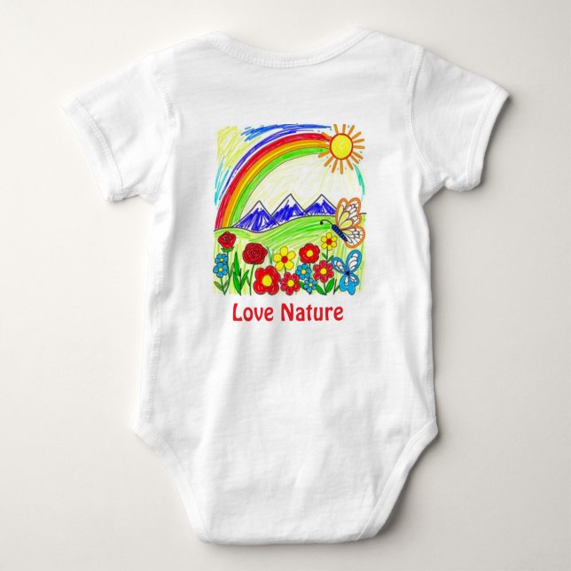 Farbenfrohe Natur Zeichnend für Naturliebhaber Baby Strampler (Rückseite)