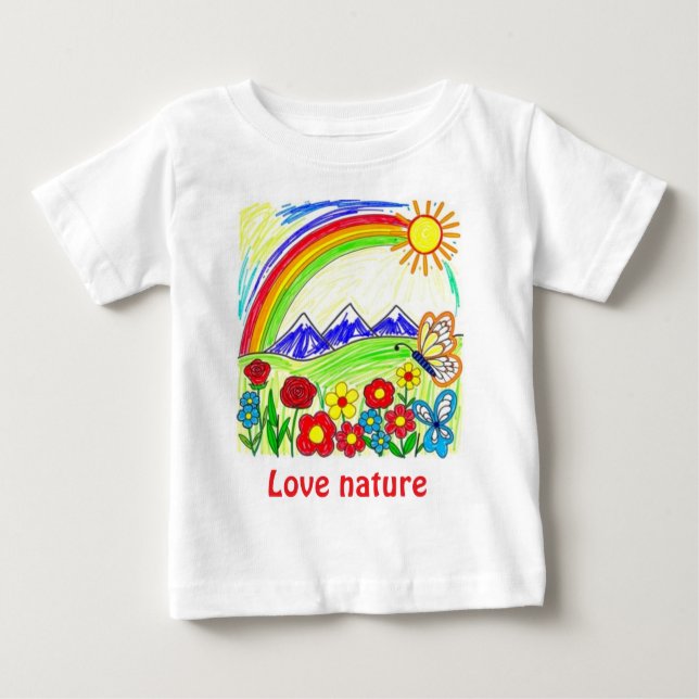 Farbenfrohe Natur Zeichnend für Naturliebhaber Baby T-shirt (Vorderseite)