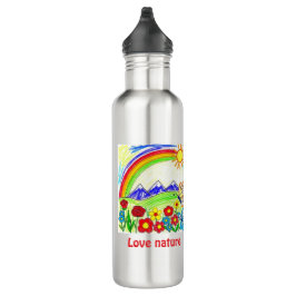 Farbenfrohe Natur Zeichnend für Naturliebhaber Edelstahlflasche