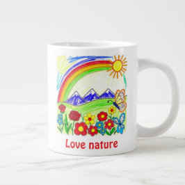 Farbenfrohe Natur Zeichnend für Naturliebhaber Jumbo-Tasse