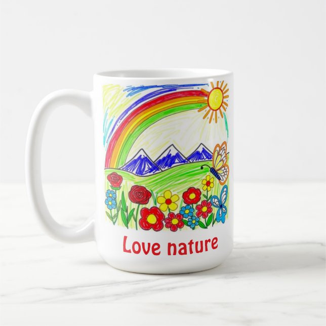 Farbenfrohe Natur Zeichnend für Naturliebhaber Kaffeetasse (Links)