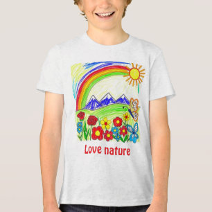 Farbenfrohe Natur Zeichnend für Naturliebhaber Tri-Blend Shirt