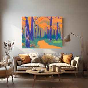 Farbenfrohe Naturgestreichte Leinwand