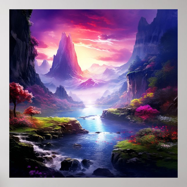 Farbenfrohe Naturlandschaft Poster (Vorne)