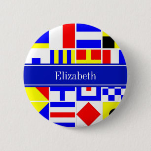 Farbenfrohe Nautic Signal Flags Royal Name Monogra Button
