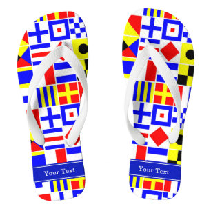 Farbenfrohe Nautic Signal Flags Royal Name Monogra Flip Flops