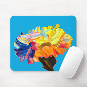 Farbenfrohe Nelke Pop Kunst Blume Mousepad
