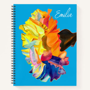 Farbenfrohe Nelke Pop Kunst Blume Notizbuch
