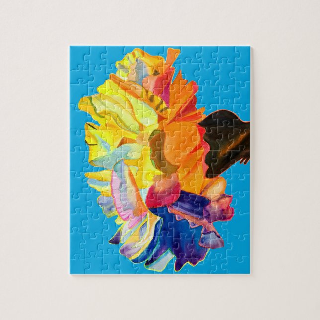 Farbenfrohe Nelke Pop Kunst Blume Puzzle (Vertikal)
