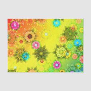 Farbenfrohe Neon Abstrakt Moderne Blume Seidenpapier