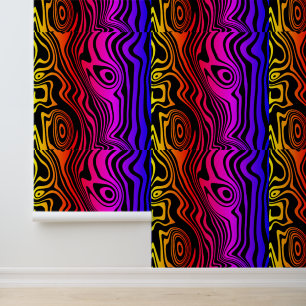 Farbenfrohe Neon and Black Abstrakt Wave Art Tapete