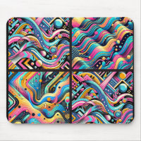 Farbenfrohe Neon Bright Abstrakte Muster der 90er