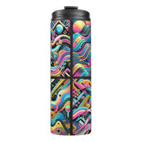 Farbenfrohe Neon Bright Abstrakte Muster der 90er 