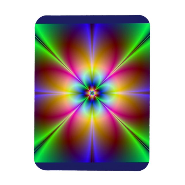 Farbenfrohe Neon-Daisy  Magnet (Vertikal)