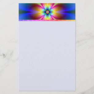 Farbenfrohe Neon Daisy Stationery Briefpapier