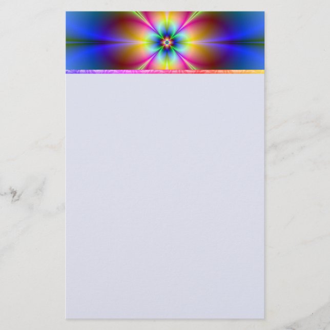 Farbenfrohe Neon Daisy Stationery Briefpapier (Vorderseite)