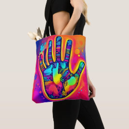 Farbenfrohe Neon Five & Half Fingers drucken Art