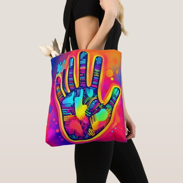 Farbenfrohe Neon Five & Half Fingers drucken Art (Von Nahem)