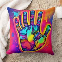 Farbenfrohe Neon Five & Half Fingers drucken Art Kissen
