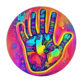 Farbenfrohe Neon Five & Half Fingers drucken Art Schneidebrett