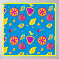 Farbenfrohe Neon Frucht Muster Symphonie