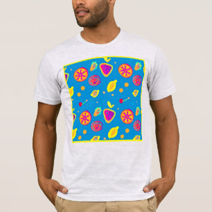 Farbenfrohe Neon Frucht Muster Symphonie T-Shirt