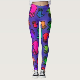 Farbenfrohe Neon Hands Leggings