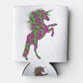 Farbenfrohe Neon Leopard Print Unicorn Dosenkühler