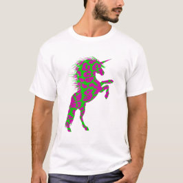Farbenfrohe Neon Leopard Print Unicorn T-Shirt