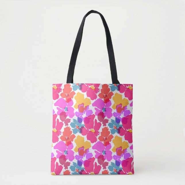Farbenfrohe Neon Moderne Blume Muster (Vorderseite)