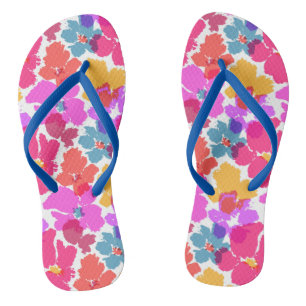 Farbenfrohe Neon Moderne Blume Muster Flip Flops