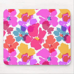 Farbenfrohe Neon Moderne Blume Muster Mousepad