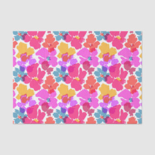 Farbenfrohe Neon Moderne Blume Muster Seidenpapier